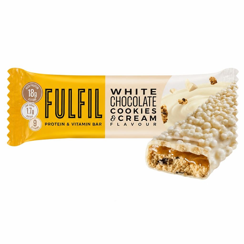 Fulfil White Chocolate Cookies & Cream Flavour Vitamin Protein Bar 55g