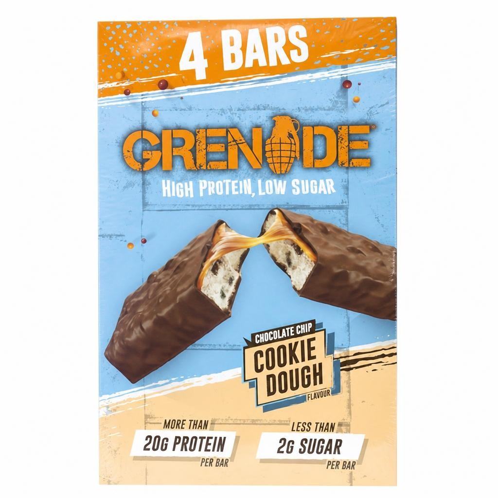 Grenade Bars Chocolate Chip Cookie Dough Flavour 4x60g