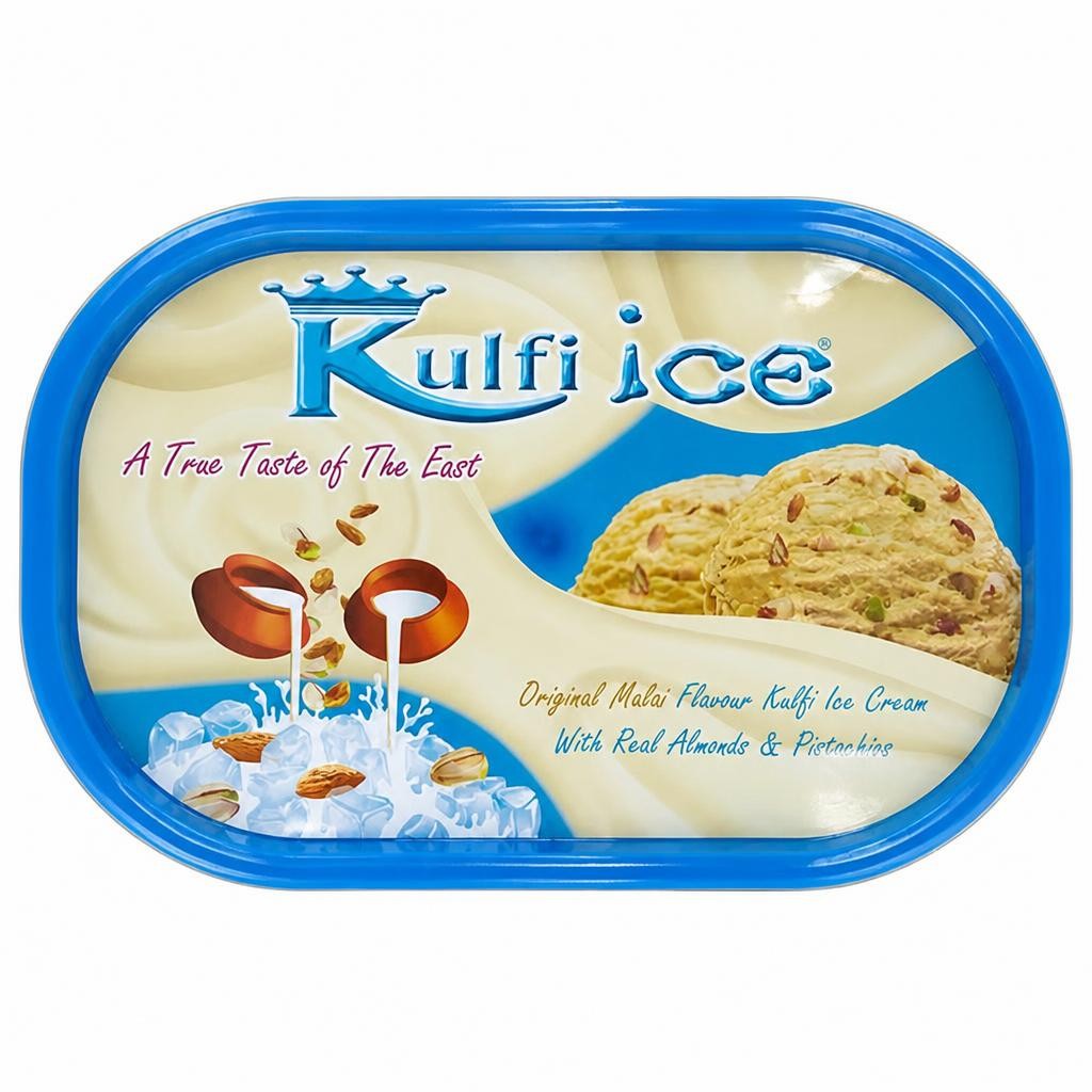 Kulfi Ice Original Malai Flavour Kulfi Ice Cream with Real Almonds & Pistachios 1L