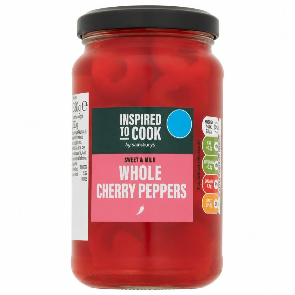 Sainsbury's Sweet & Mild Whole Cherry Peppers, Inspired to Cook 380g (120g*)