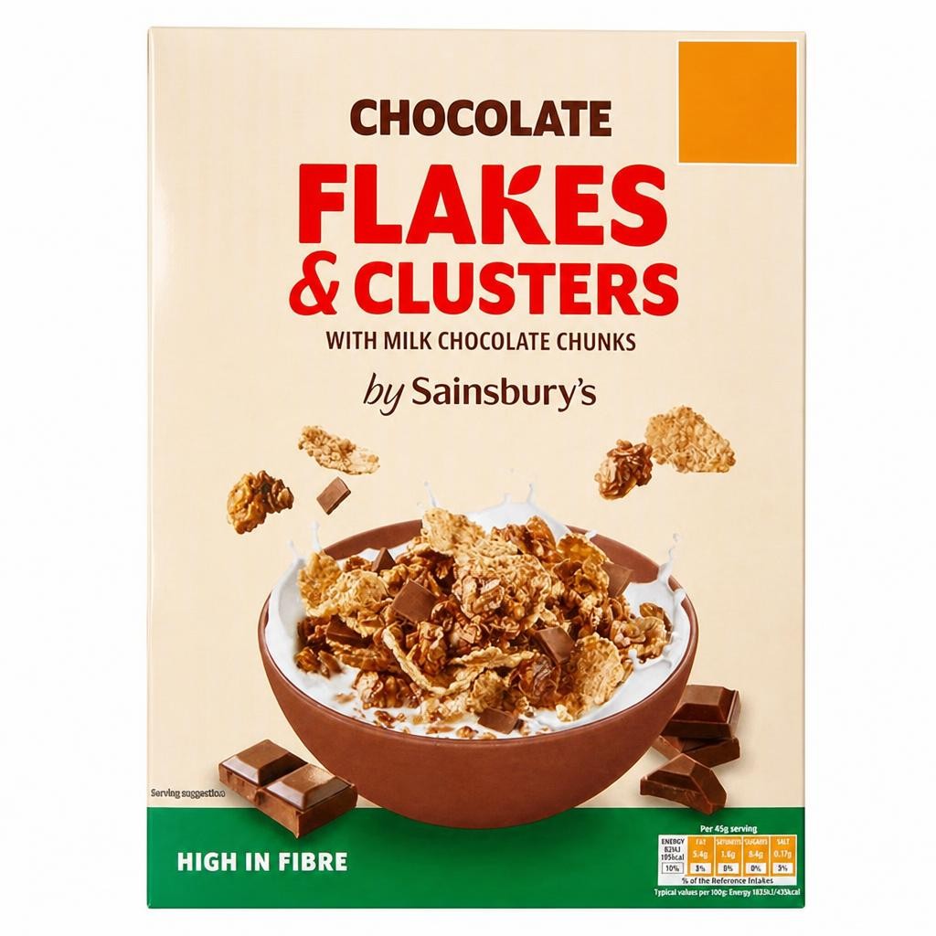 Sainsbury's Chocolate Flakes & Clusters with Milk Chocolate Chunks 500g