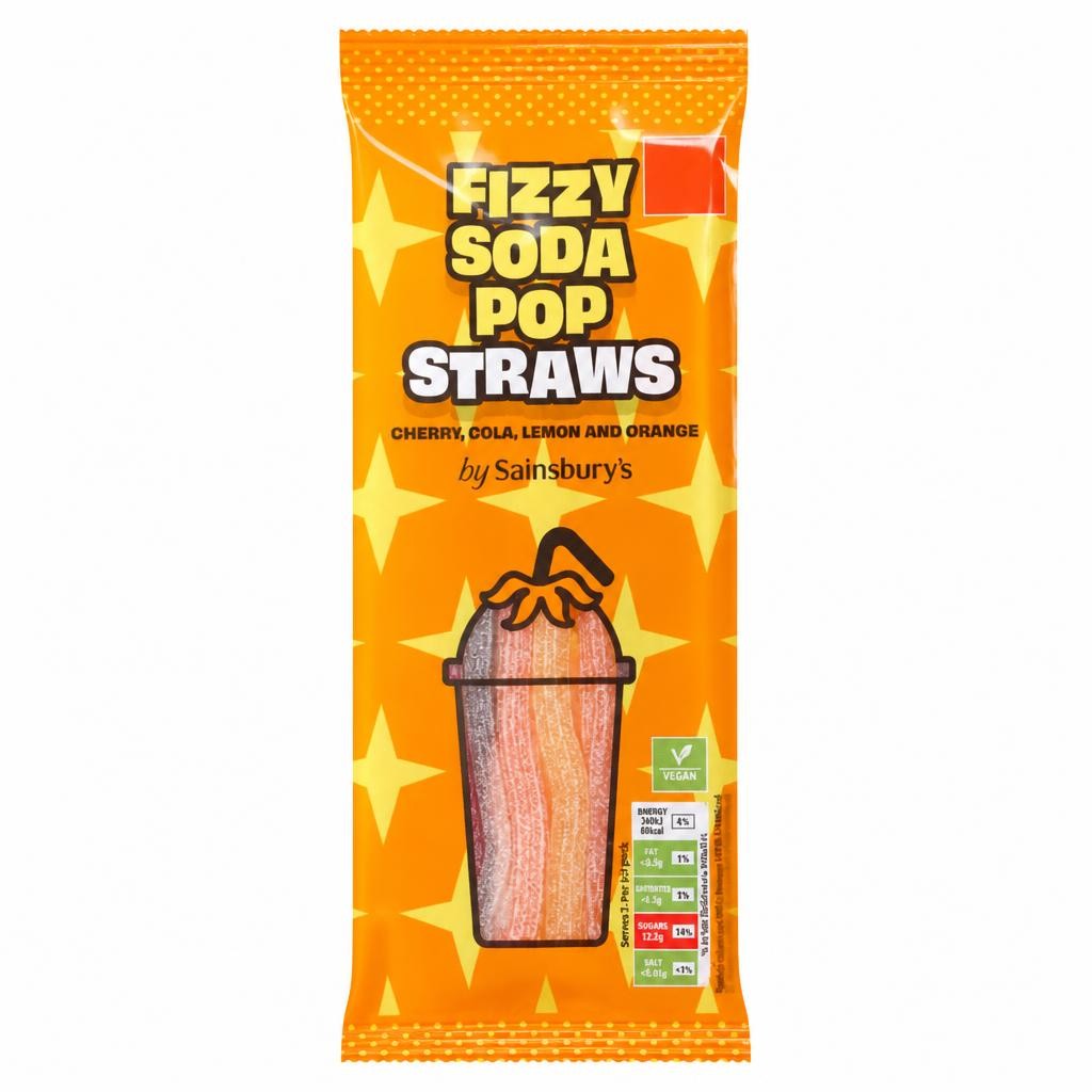 Sainsbury's Fizzy Soda Pop Straws 70g