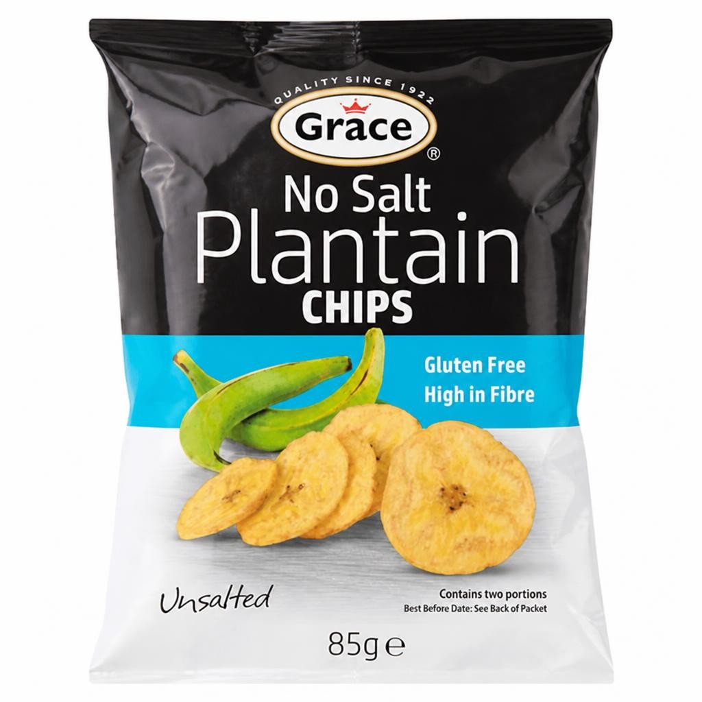 Grace Plantain Chips, No Salt 85g