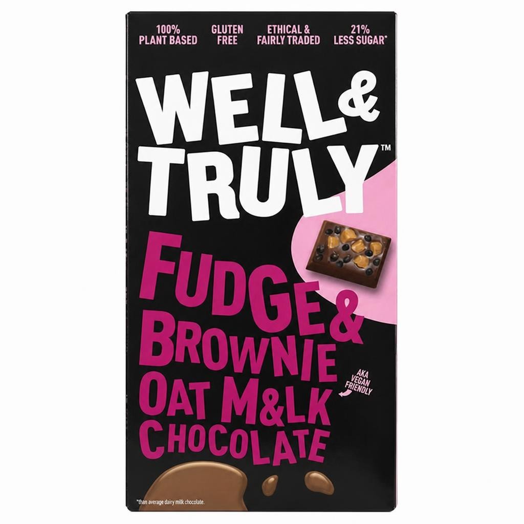 Well & Truly Fudge & Brownie Oat Milk Chocolate 90g