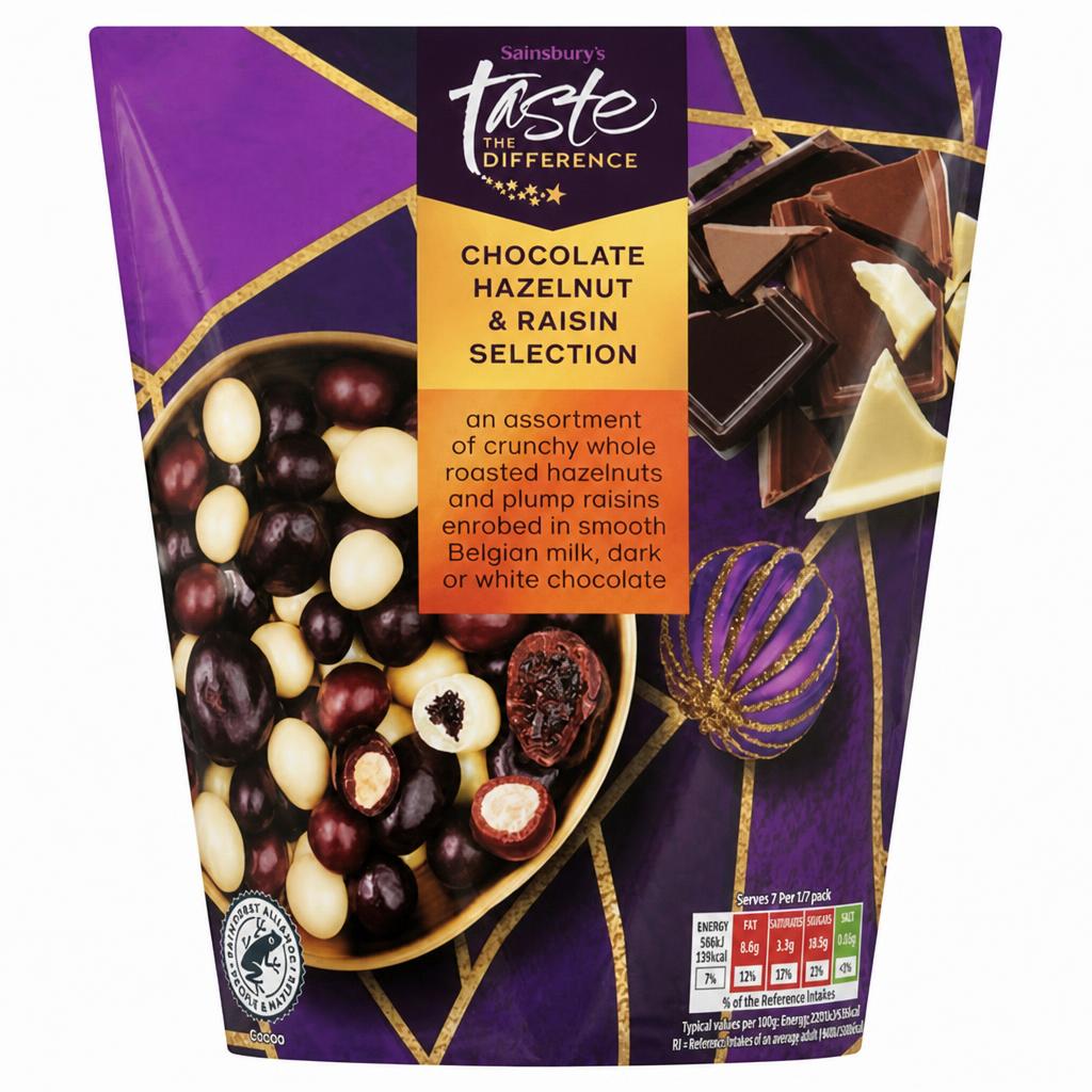 Sainsbury's Chocolate Hazelnut & Raisin Selection, Taste the Difference 175g