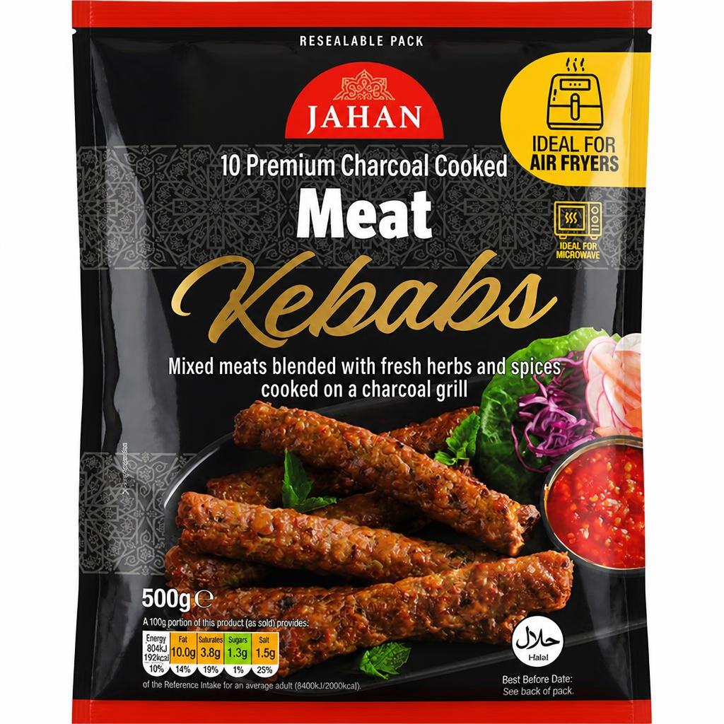 Jahan Charcoal Cooked Meat Kebabs x12 600g