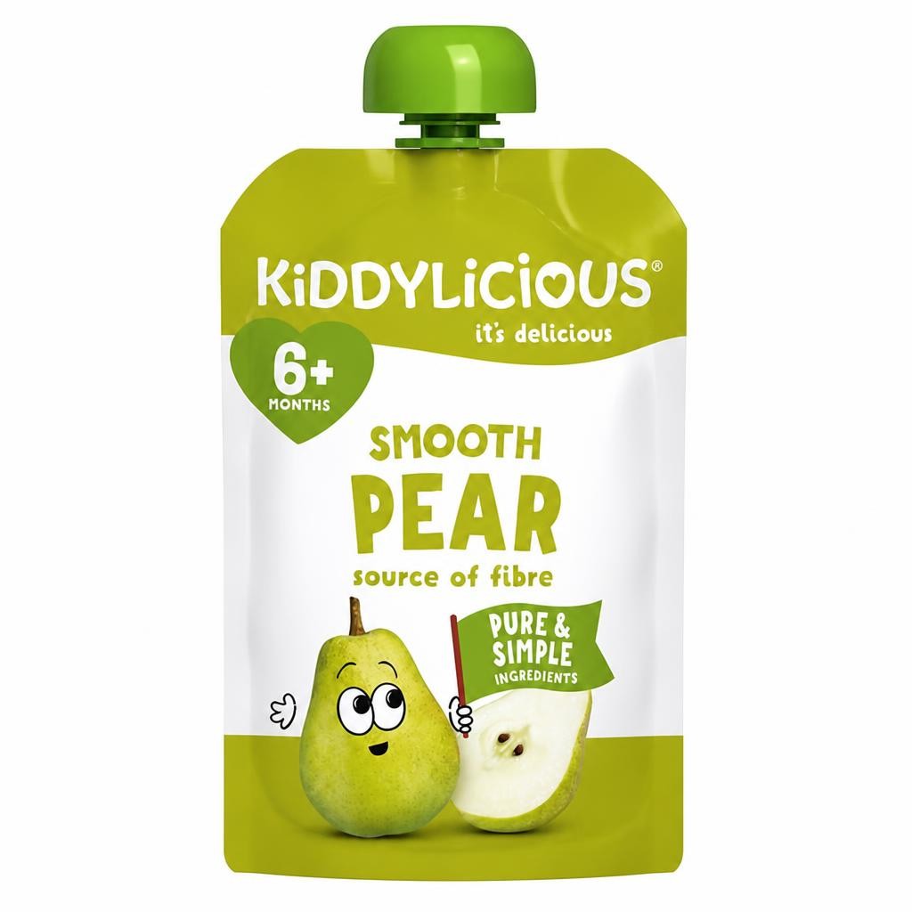 Kiddylicious Smooth Pear Pouch Baby Food 100g