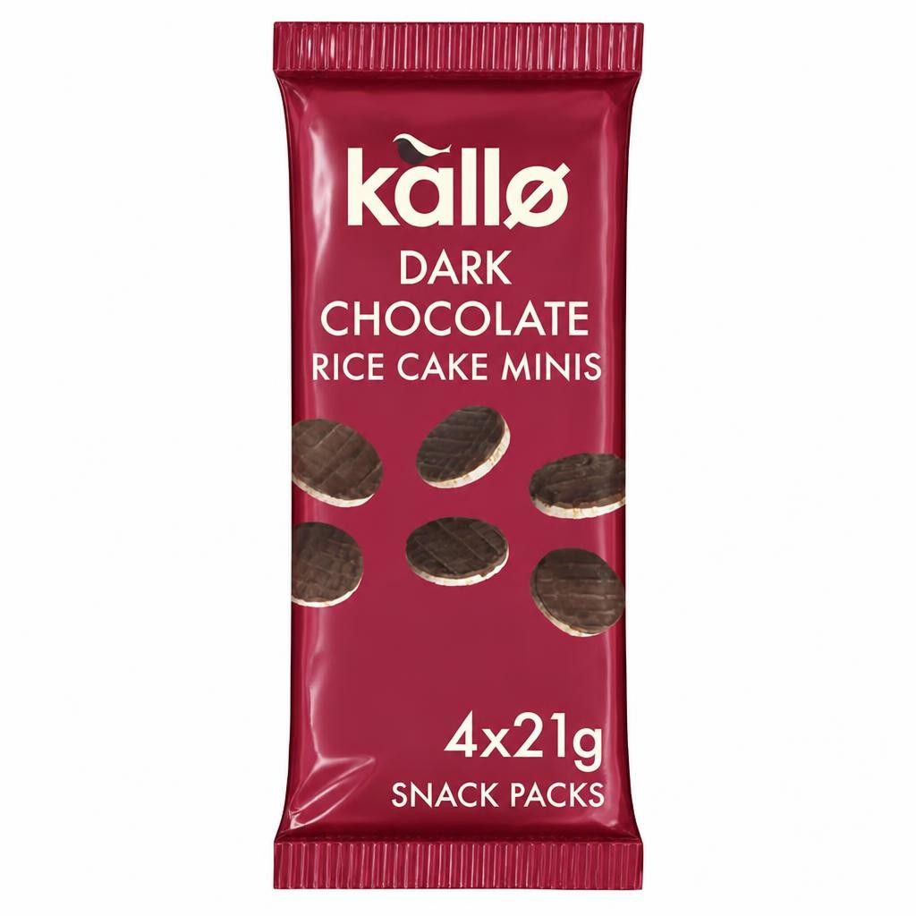 Kallo Dark Chocolate Rice Cake Minis 4 x 21g
