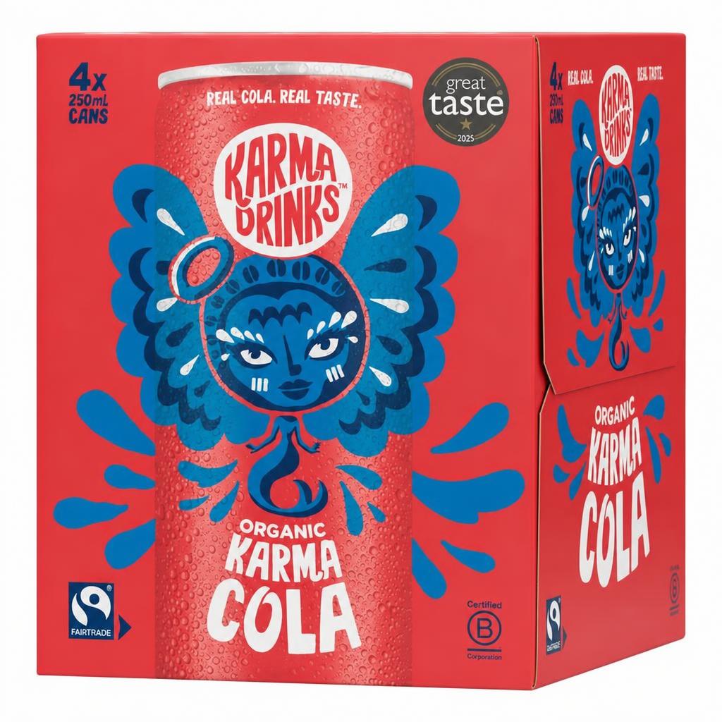 Karma Drinks Organic Cola Cans 4 x 250ml