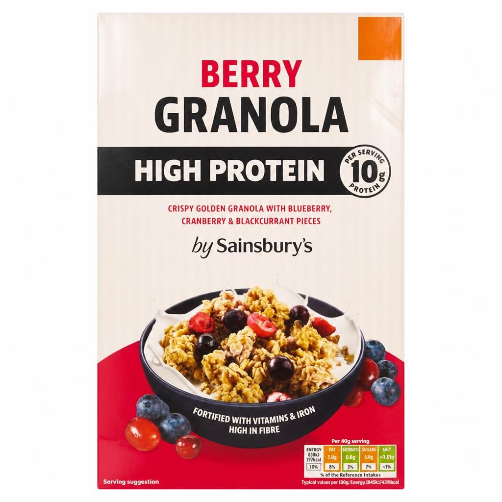 Sainsbury's High Protein Berry Granola 375g
