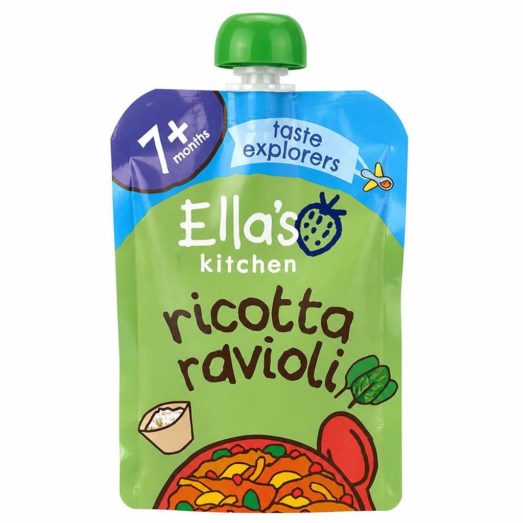 Ella's Kitchen Organic Spinach & Ricotta Ravioli Baby Food Pouch 7+ Months 130g