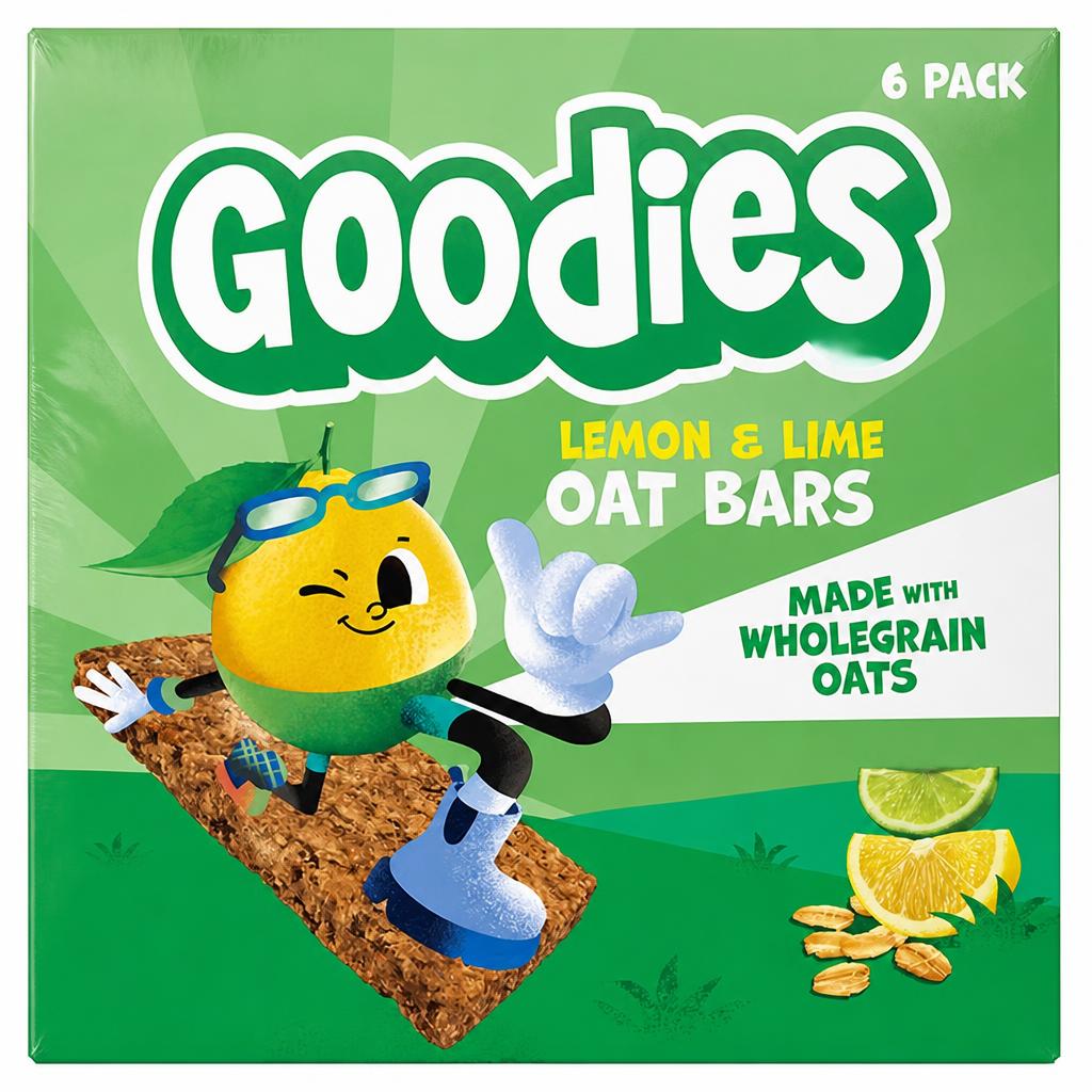 Goodies 6 x 23g Lemon & Lime Multipack Kids Snack Oat Bars