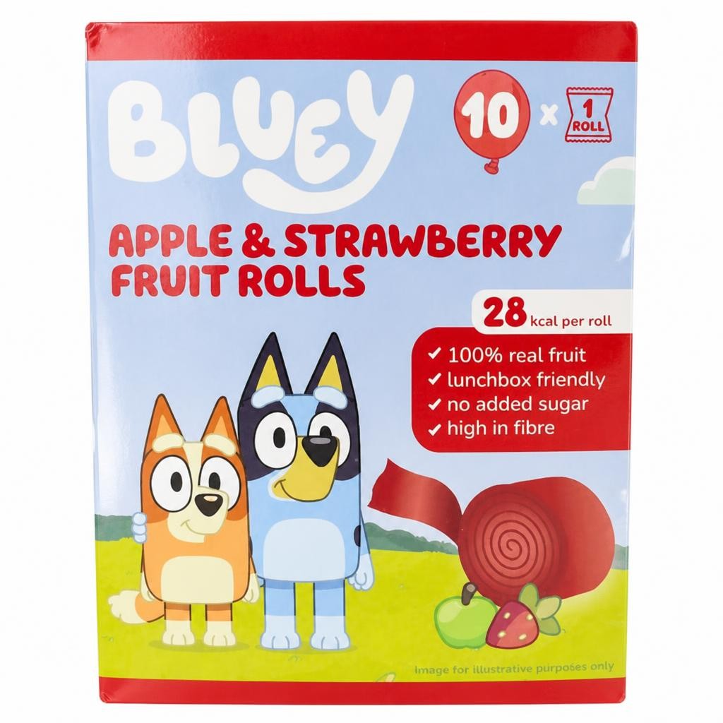 Bluey Apple & Strawberry Fruit Rolls 10 x 10g
