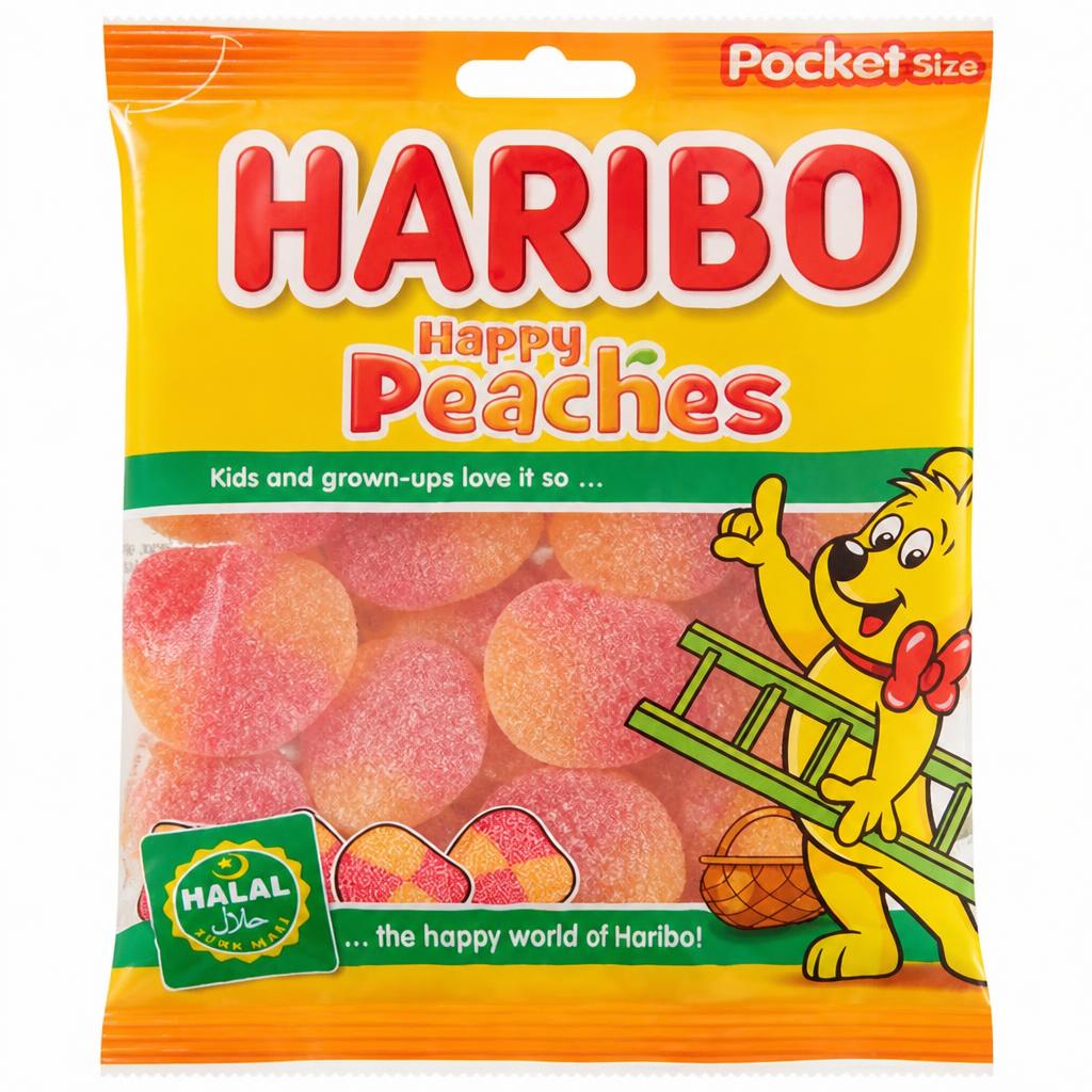 Haribo Halal Happy Peaches Bag 100g