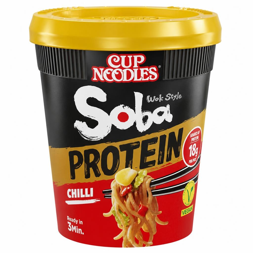 Nissin Soba Protein Chilli Instant Wok Style Noodles Pot 93g