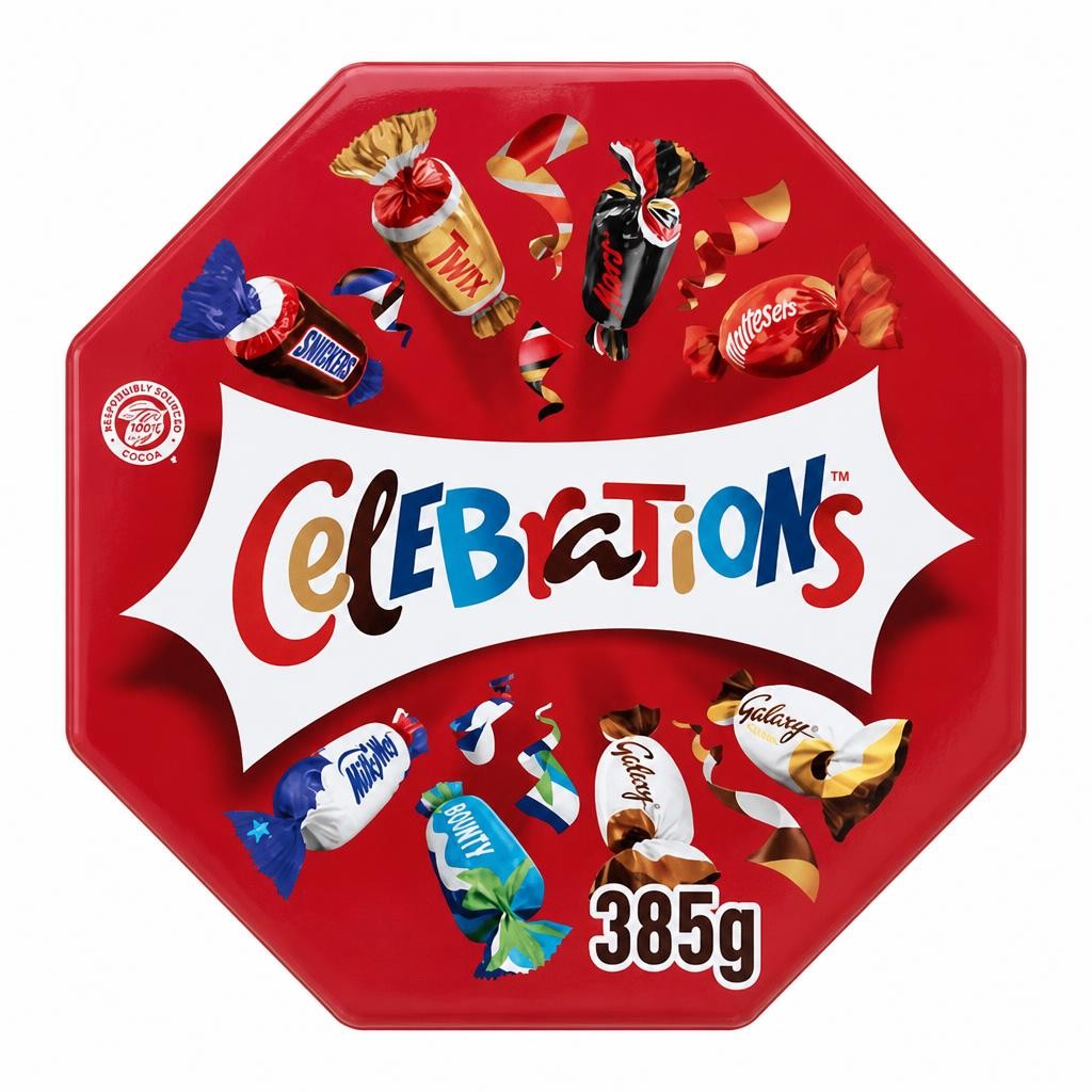 Celebrations Milk Chocolate Centerpiece Box Chocolate & Biscuit Bars 385g