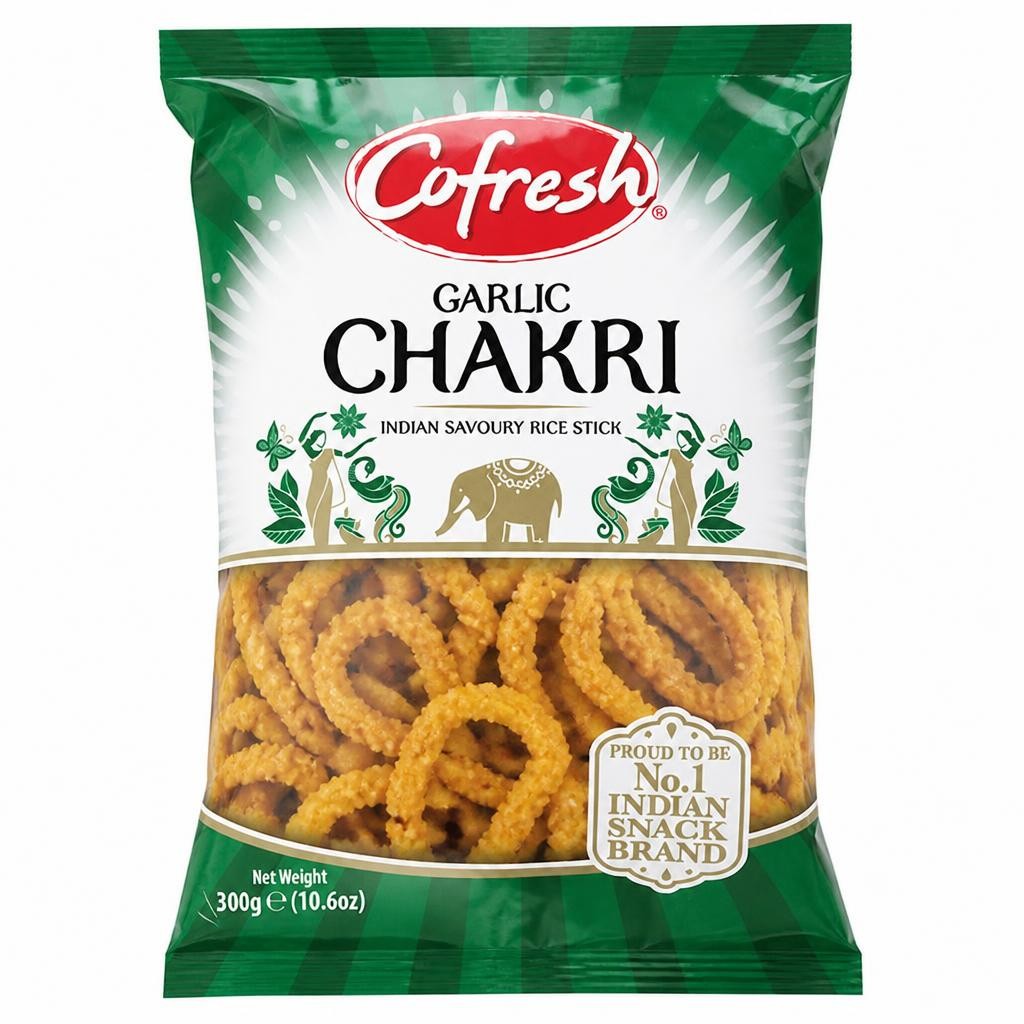 Cofresh Garlic Chakri Indian Savoury Rice Stick 300g