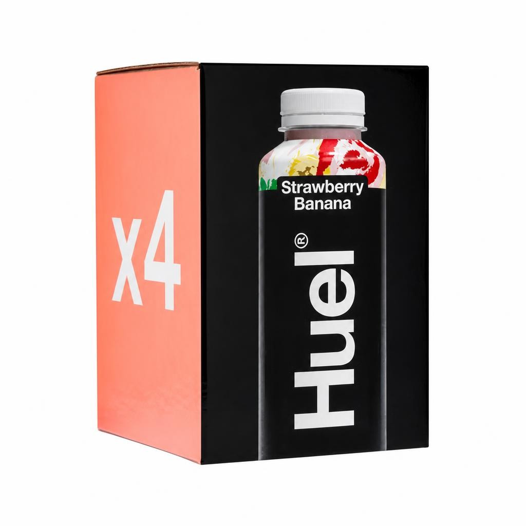 Huel Strawberry Banana High Protein Complete Meal, Black Edition 4 x 500ml