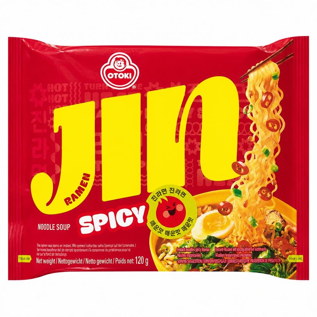 Ottogi Jin Ramen Spicy Korean Style Instant Noodles 120g