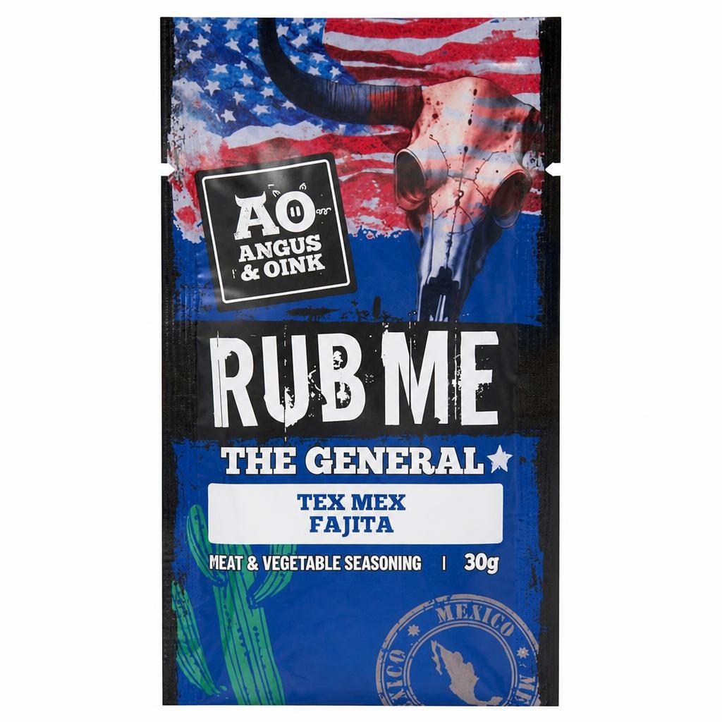 Angus & Oink Rub Me the General Tex Mex Fajita Meat & Vegetable Seasoning 30g