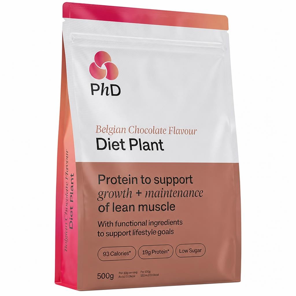 PhD Diet Plant Protein Powder Belgian Chocolate 500g