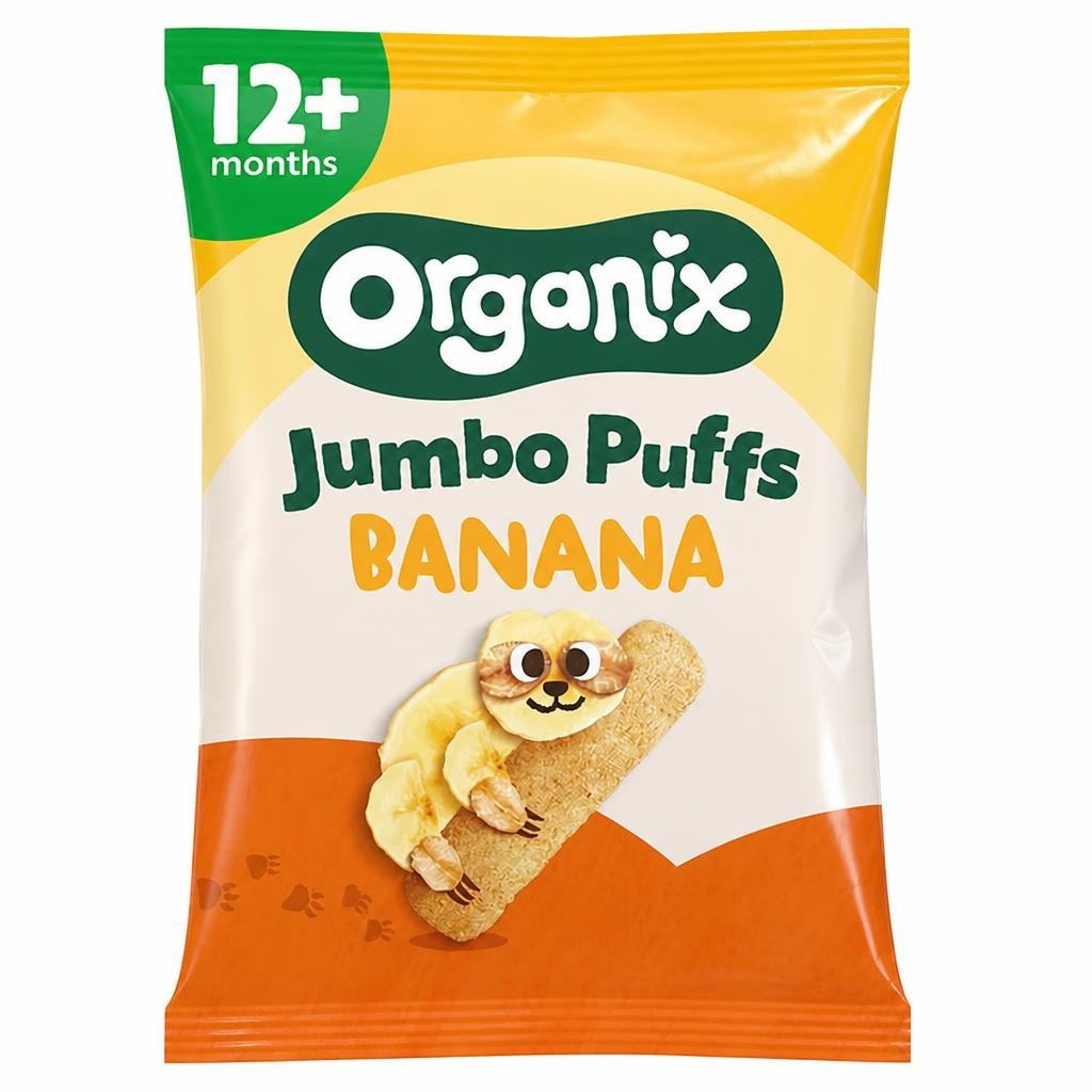 Organix Banana Weaning Wands Organic Baby Puffs 6 months+ 25g