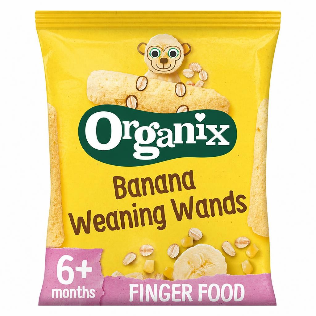 Organix Banana Weaning Wands Organic Baby Puffs 6 months+ 25g