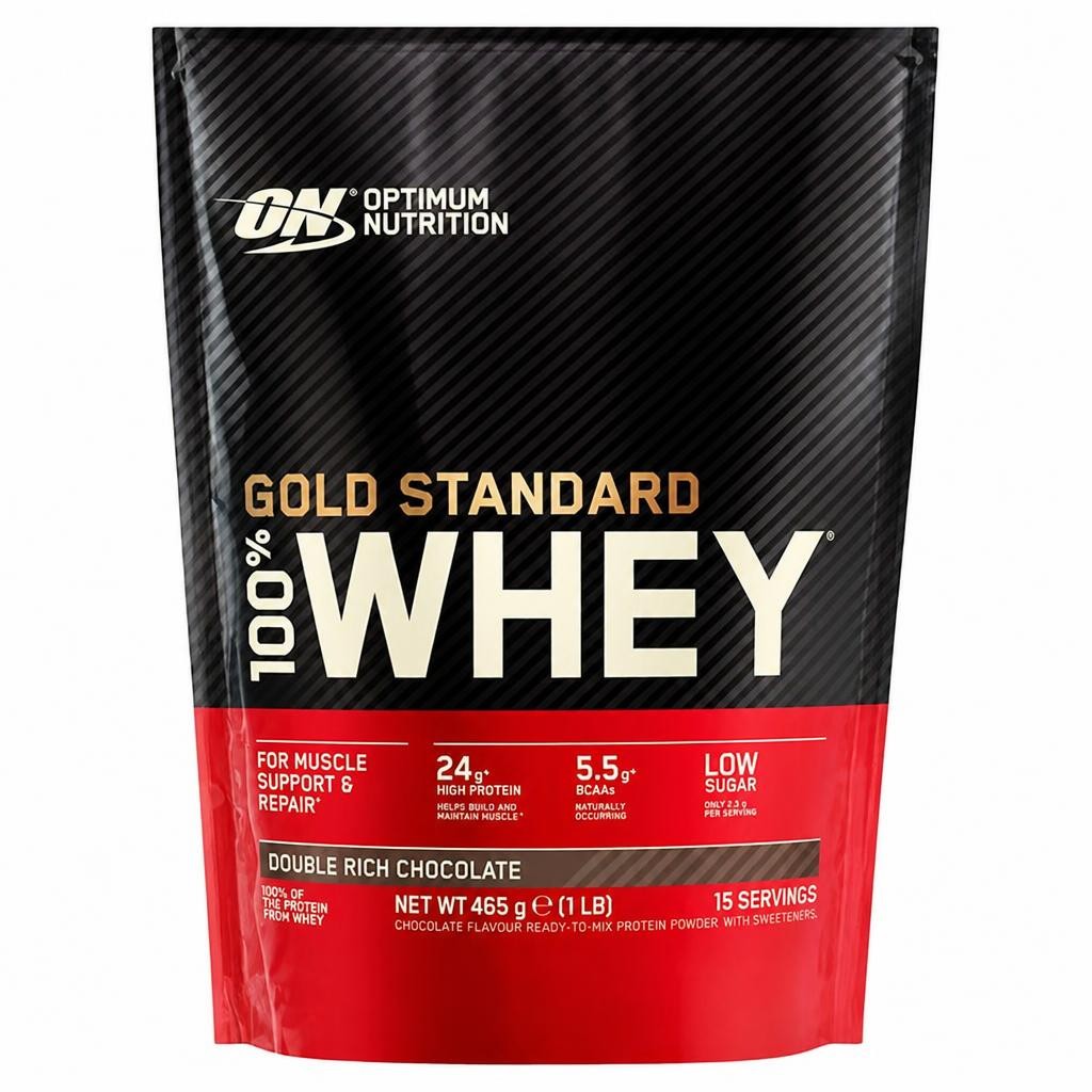 Optimum Nutrition Gold Standard Whey Protein Powder Double Rich Chocolate Flavour 15 Servings 450g