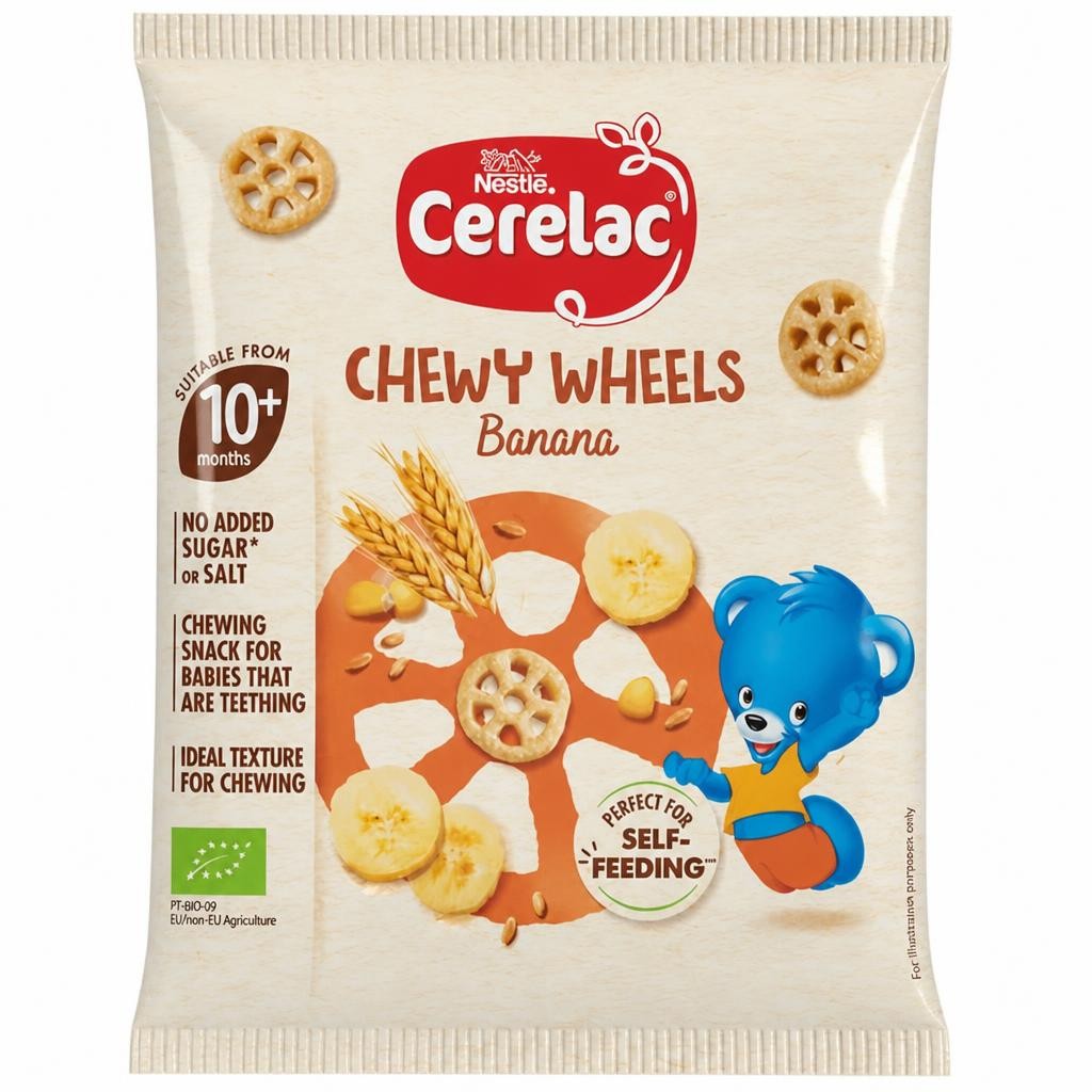 Cerelac Banana Chewy Wheels 10+ Months Baby Food Snack 28g