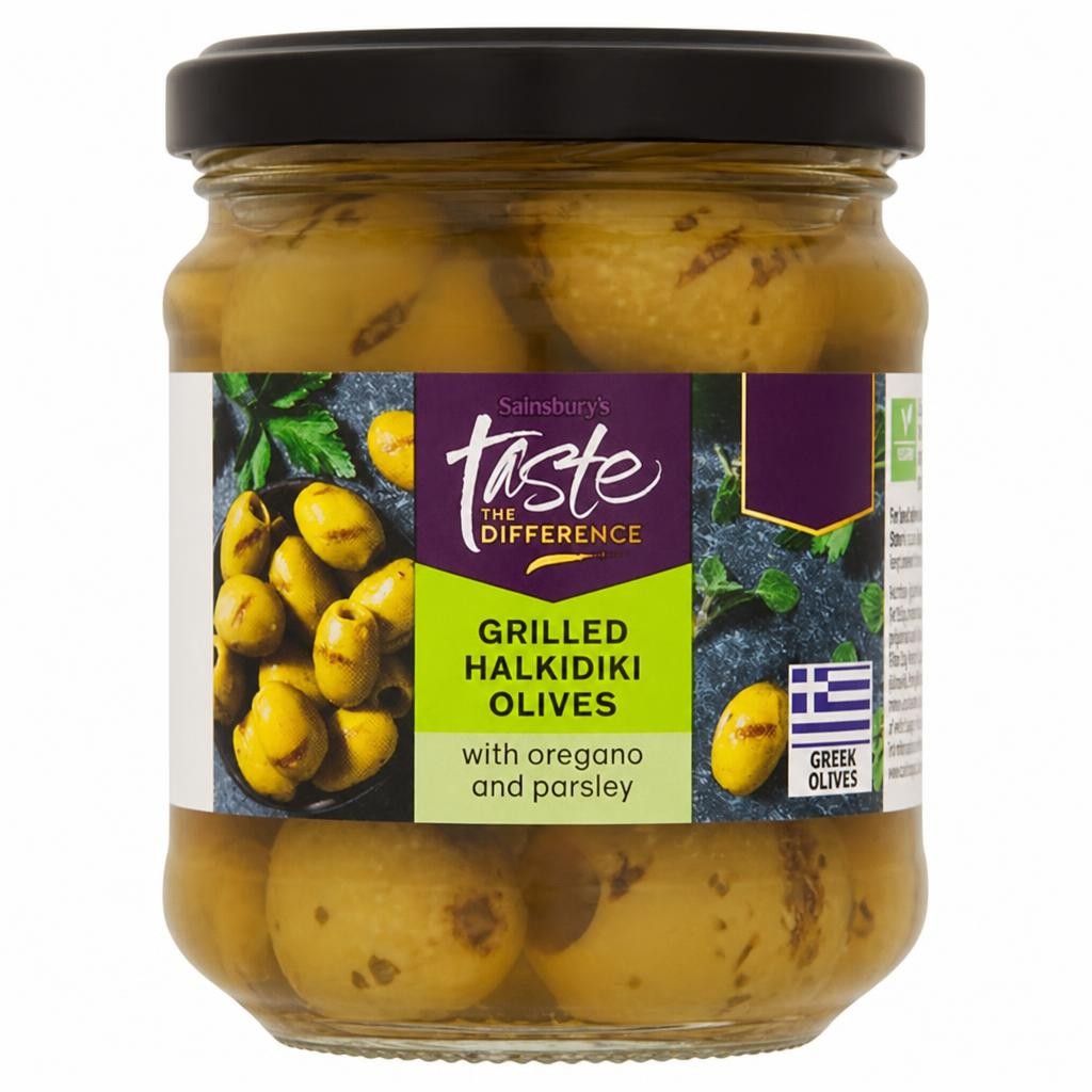 Sainsbury's Grilled Halkidiki Olives, Taste the Difference 190g