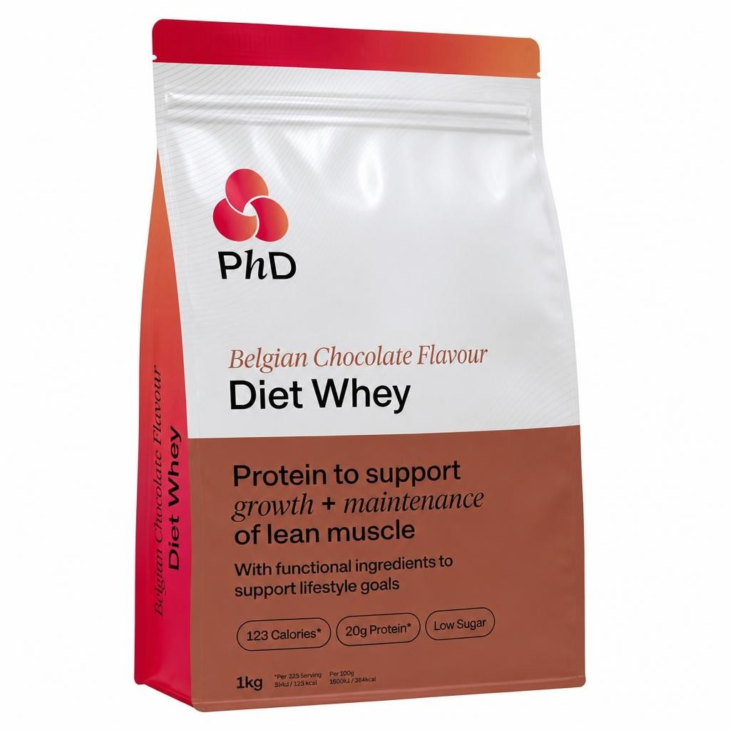 PhD Diet Whey Protein Powder Belgian Chocolate 1kg