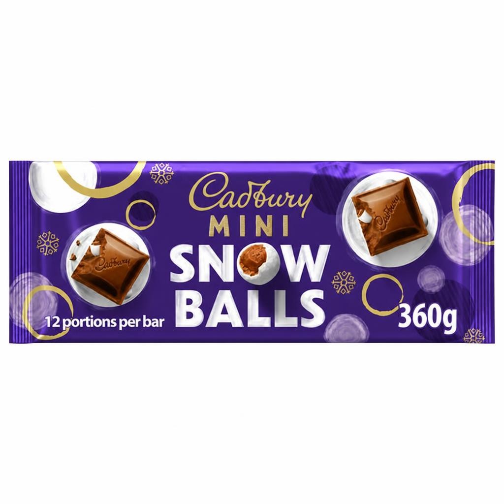 Cadbury Dairy Mini Snowballs Milk Chocolate Sharing Bar 360g