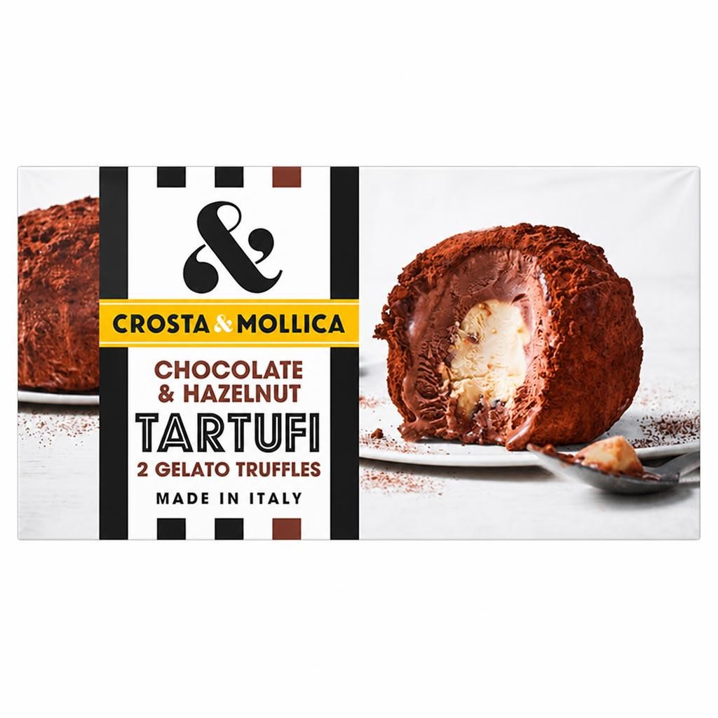 Crosta & Mollica Chocolate & Hazelnut Tartufi Gelato Truffles 2x104g