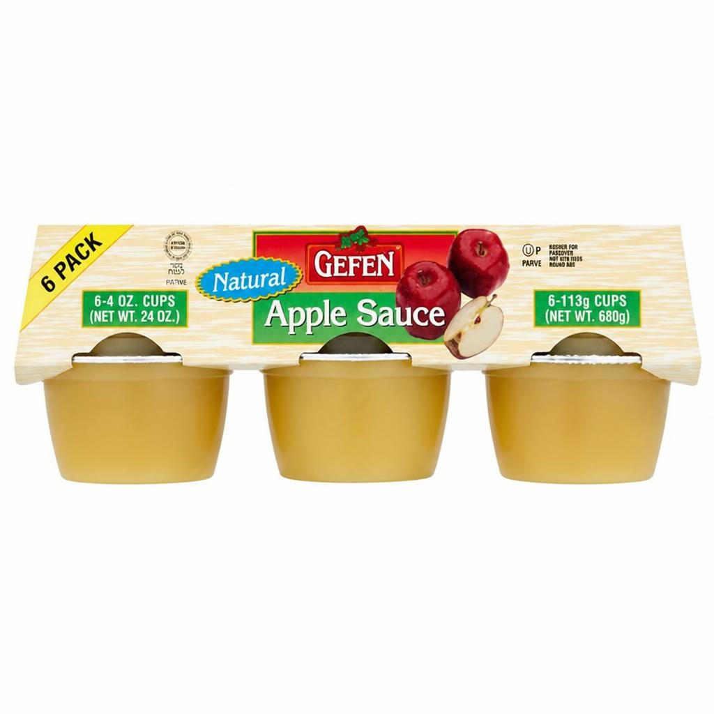 Gefen Natural Apple Sauce Pots 6x113g