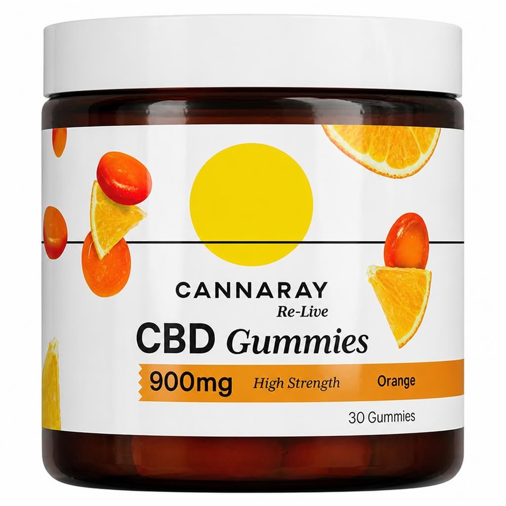 Cannaray Re Live CBD Gummies Orange x30 900mg