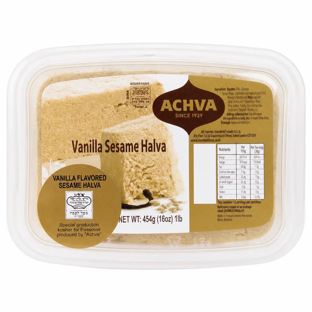 Achva Vanilla Sesame Halva 454g (p)