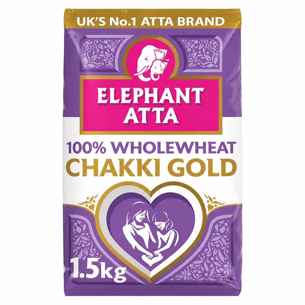 Elephant Atta 1.5kg Chakki Gold Whole Wheat Chapatti Flour