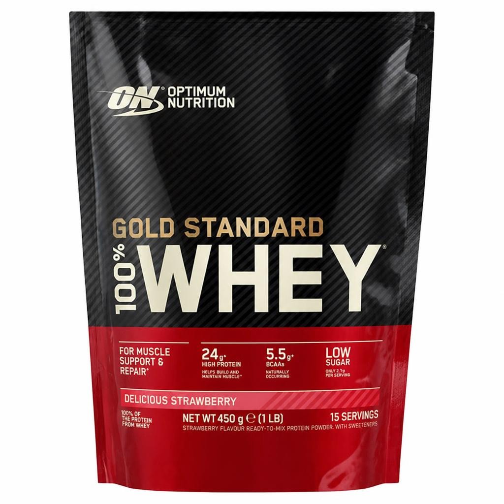 Optimum Nutrition Gold Standard Whey Protein Powder Delicious Strawberry Flavour 15 servings 450g