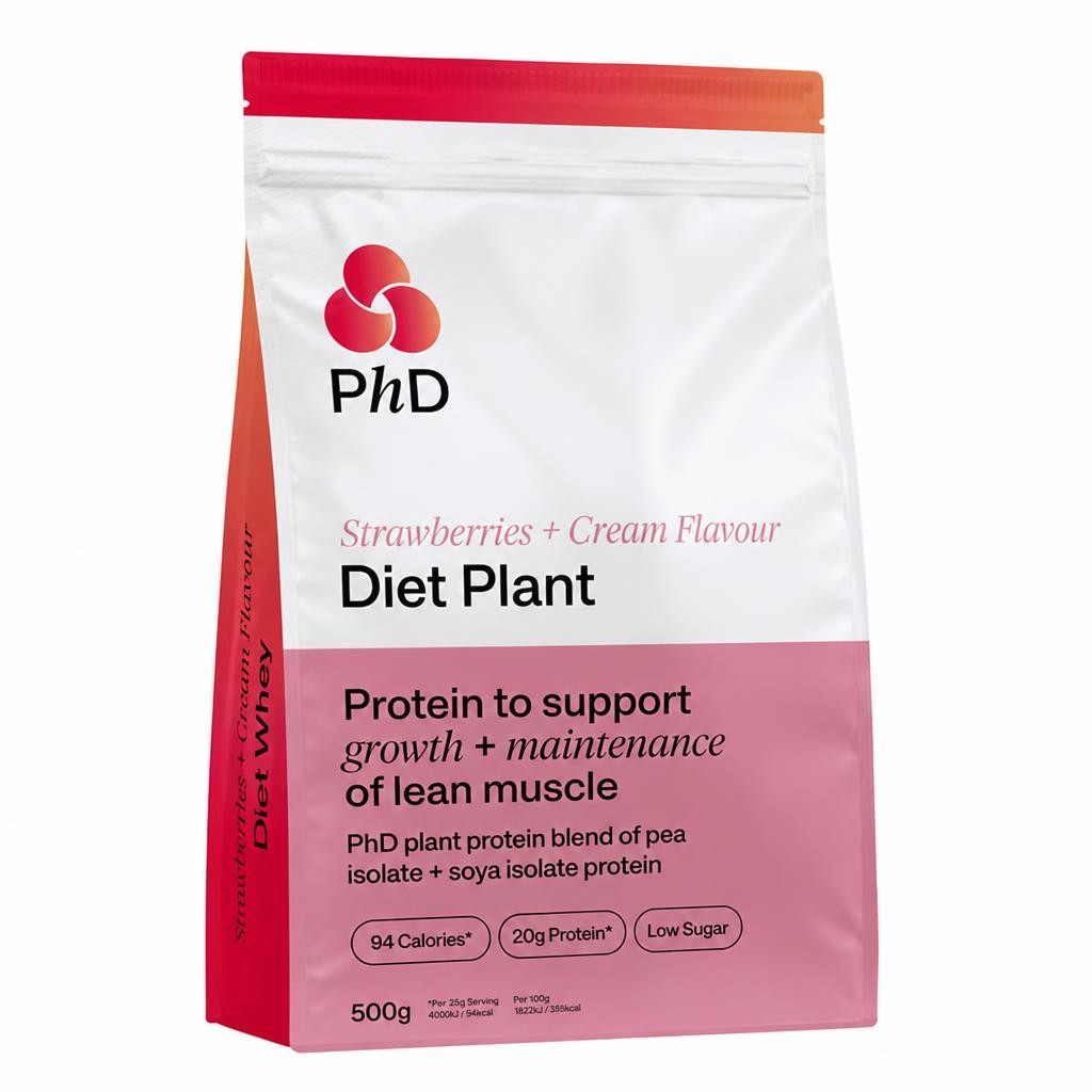 PhD Strawberries & Cream Diet Plant Protein Powder 500g
