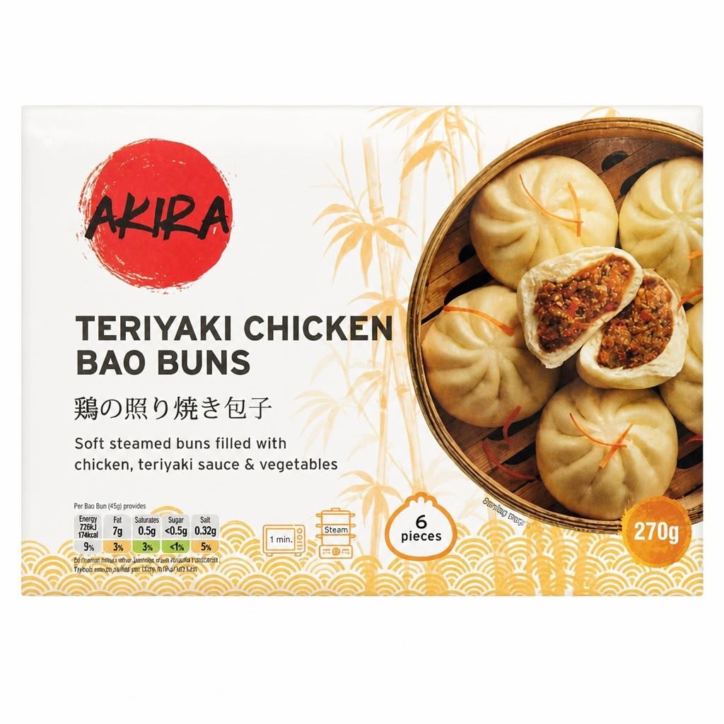 Akira Teriyaki Chicken Bao Buns 270g