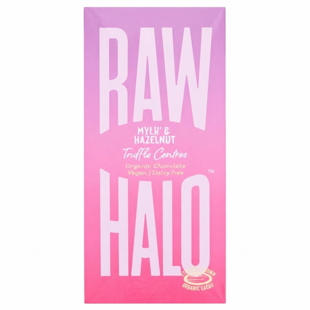 Raw Halo Mylk & Hazelnut Truffle Centres Organic Chocolate 90g