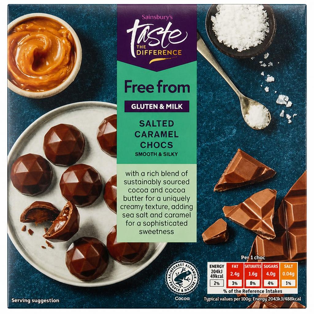Sainsbury's Freefrom Salted Caramel Chocs, Taste the Difference 90g