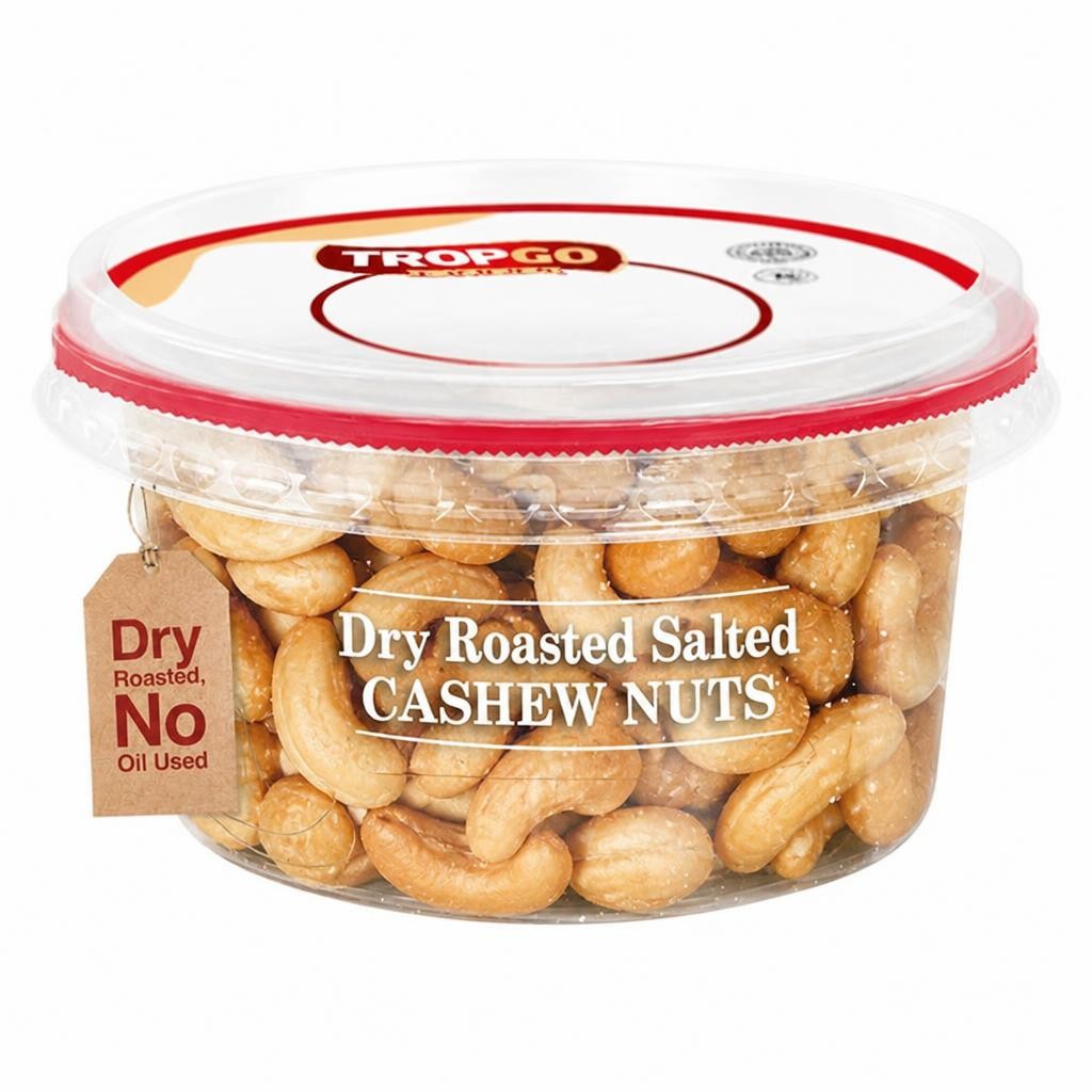 Tropgo Foods 180g Dry Roasted Salted Cashews Nuts