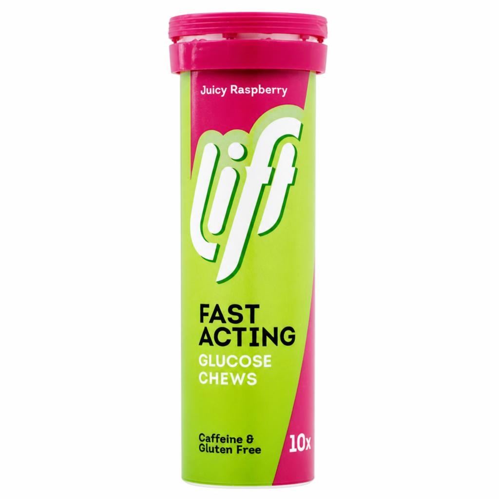 Lift Juicy Raspberry Fast Acting Glucose Chews x10 40g