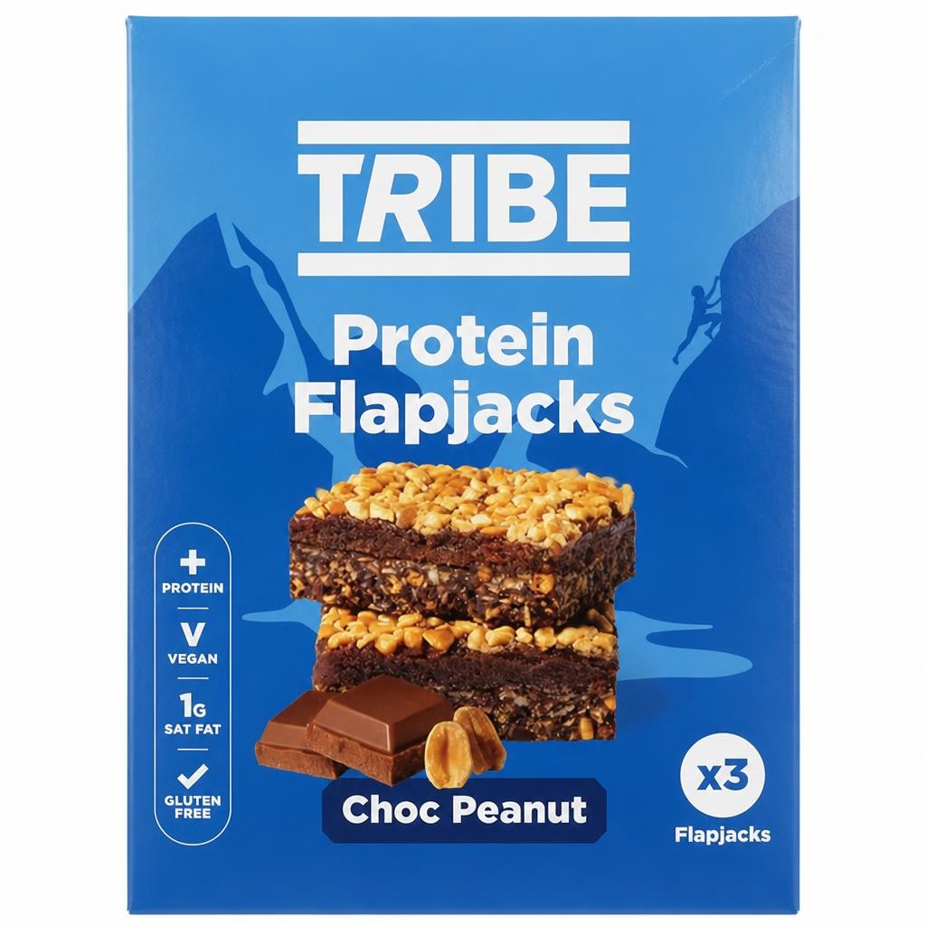 Tribe Choc Peanut Protein Flapjacks 3x38g