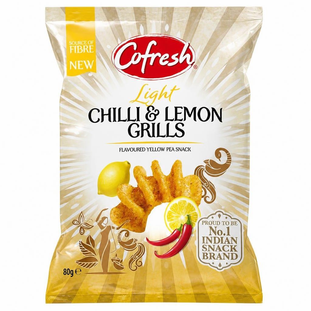 Cofresh Light Chilli & Lemon Grills Flavoured Yellow Pea Snack 80g