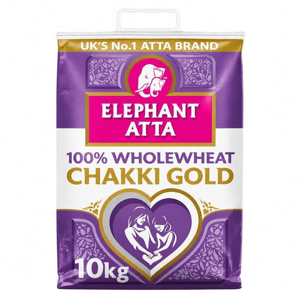 Elephant Atta 10kg Chakki Gold Whole Wheat Chapatti Flour