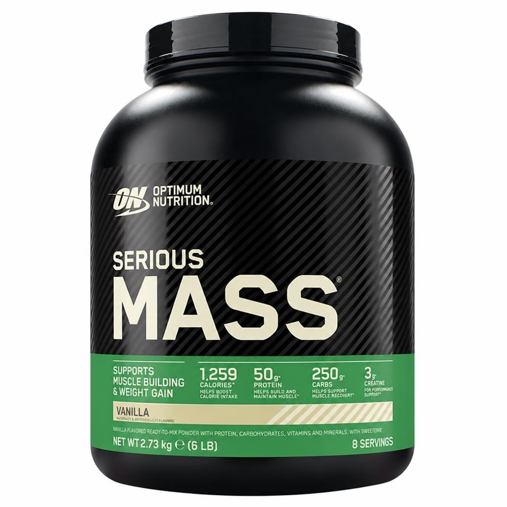 Optimum Nutrition Serious Mass Protein Powder Vanilla Flavour 8 servings 2.73kg