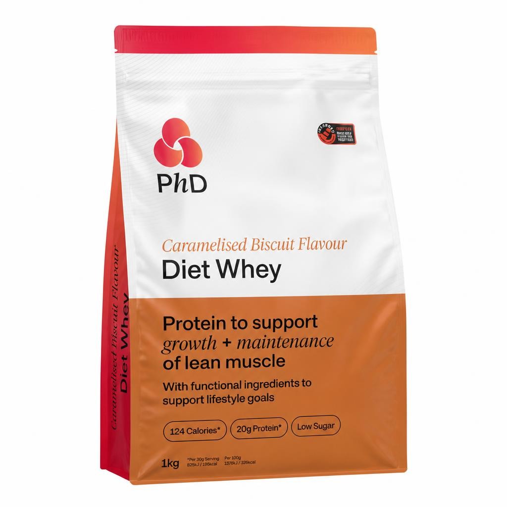PhD Diet Whey Lean Protein Powder Flavour Caramelised Biscuit 1kg