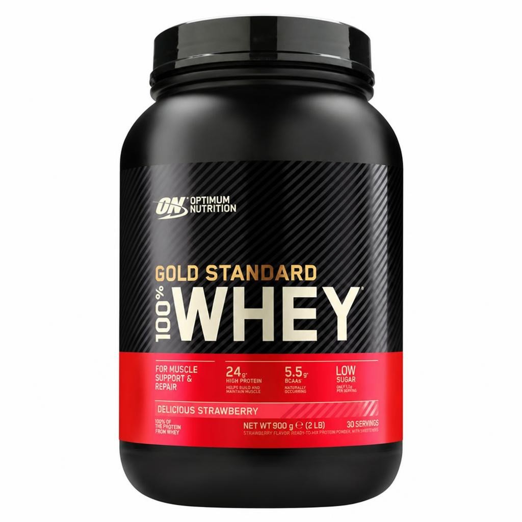 Optimum Nutrition Gold Standard Whey Protein Powder Delicious Strawberry Flavour 30 Servings 900g